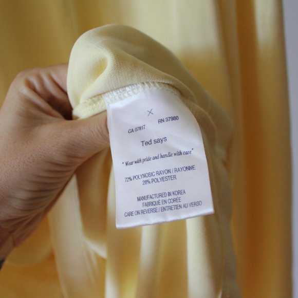 Ted Baker Pastel Yellow Long Sleeves Shirt - Picture 6 of 6